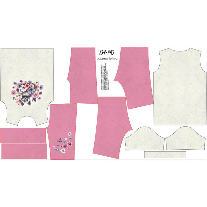 CHILDREN'S PAJAMAS "ADA" - CUTE ANIMALS WZ.8 - sewing set (134/140)