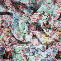 CHRISTMAS AXOLOTL - Cotton muslin