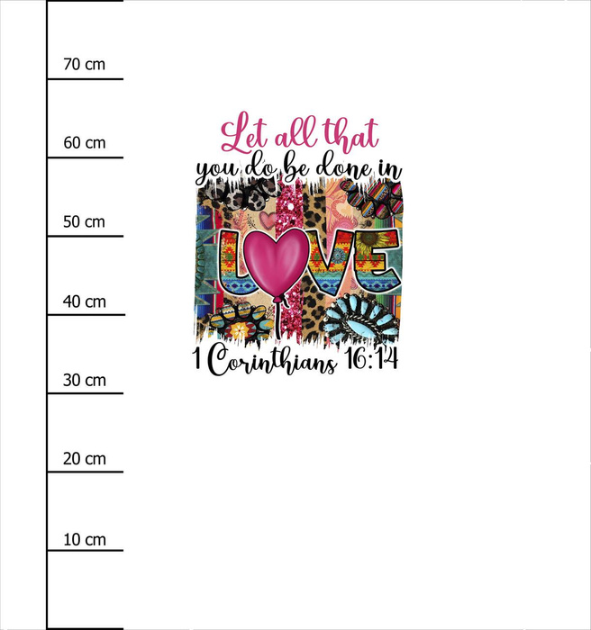 COLORS LOVE / white - Panel (75cm x 80cm) Sommersweat