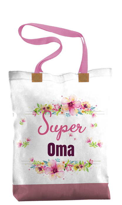 SHOPPER BAG - SUPER OMA / pink - Waterproof woven fabric - sewing set
