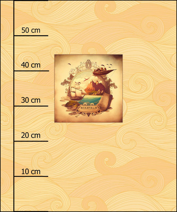 TRAVEL TIME VZ. 11 - panel (60cm x 50cm) SINGLE JERSEY