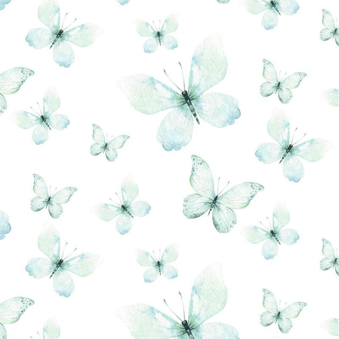 BUTTERFLIES PAT. 2 (WATER-COLOR BUTTERFLIES) - Viscose jersey