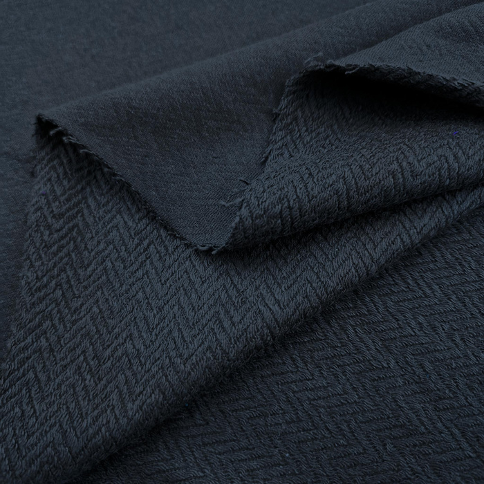 50cm Reversible herringbone French terry - ANTHRACITE/ MR 78 (P290j)