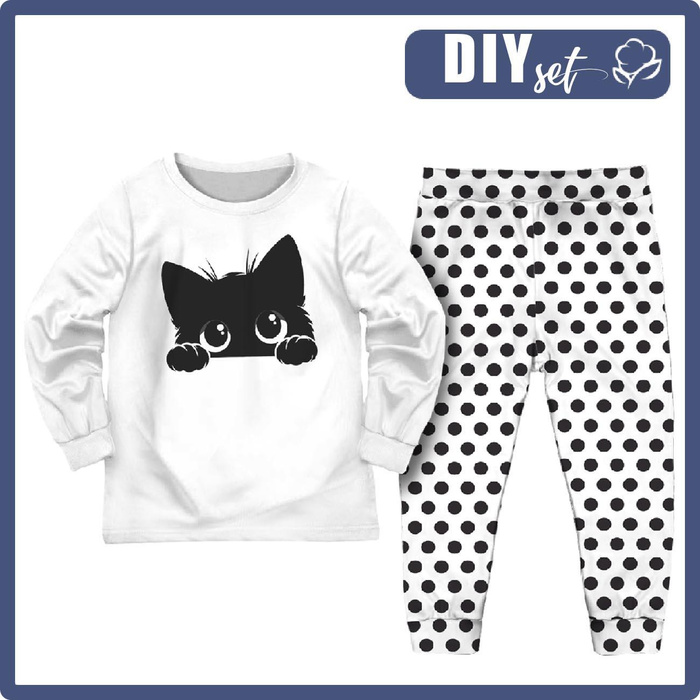 CHILDREN'S PAJAMAS " MIKI" - LOOKING CAT - sewing set (146/152)