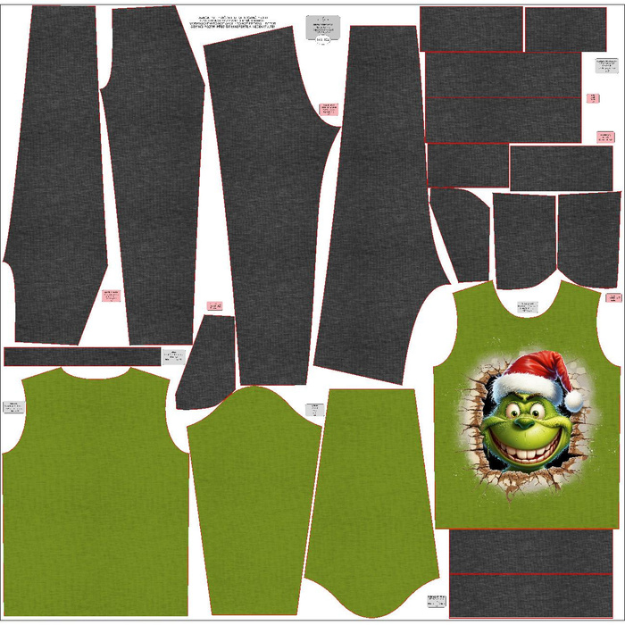 DĚTSKÉ TEPLÁKY (MILAN) - GREEN CREATURE - Sada šití (134-140)