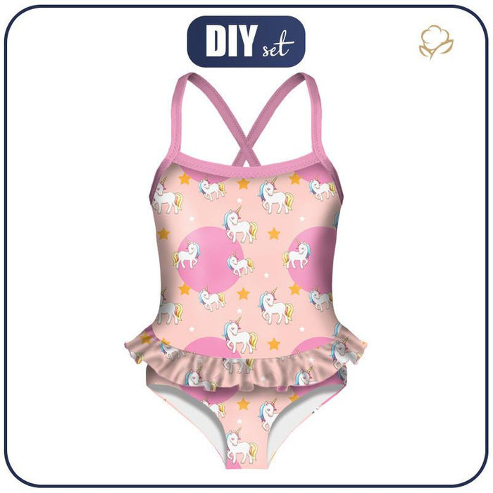 Girl's swimsuit - UNICORNS pat. 3 - 98-104