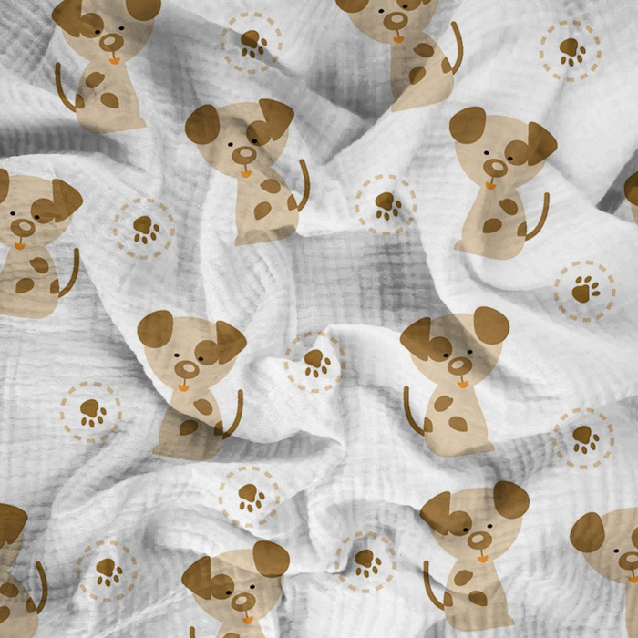 PIEBALD DOGS (ANIMAL GARDEN) - Cotton muslin
