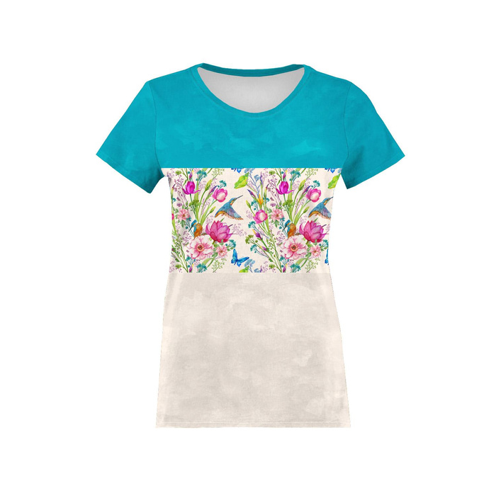 T-SHIRT DAMSKI - ZIMORODKI (ZIMORODKI NA ŁĄCE) / pasy - single jersey XXXL