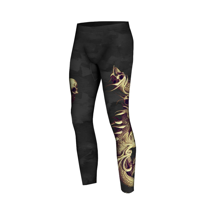 THERMO LEGGINSY MĘSKIE (JACK) - DRAGON SKULLS WZ. 2 - zestaw do uszycia XL