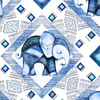 INDIE CHARME / blau - SP250 French Terry mit Elasthan