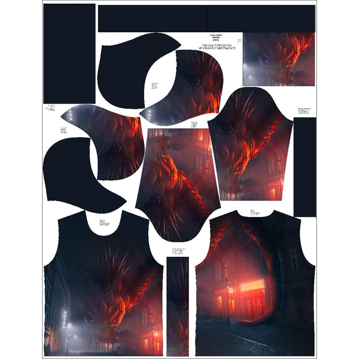 Unisex mikina s kapucí (HYDRA) - SZMARA BESTIE - Sada šití L