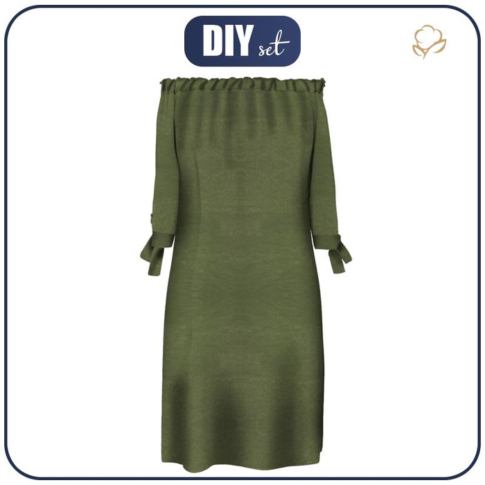DRESS "CARMEN" - OLIVE - sewing set