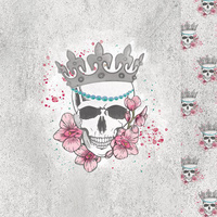 SKULL QUEEN - panel panoramiczny single jersey TE210