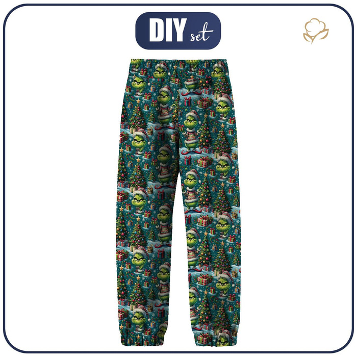 DZIECIĘCE SPODNIE Z SOFTSHELLU (YETI) - PRANKSTER CHRISTMAS ELF - zestaw do uszycia (146/152)