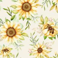 PASTEL SUNFLOWERS PAT. 1 - Cotton woven fabric