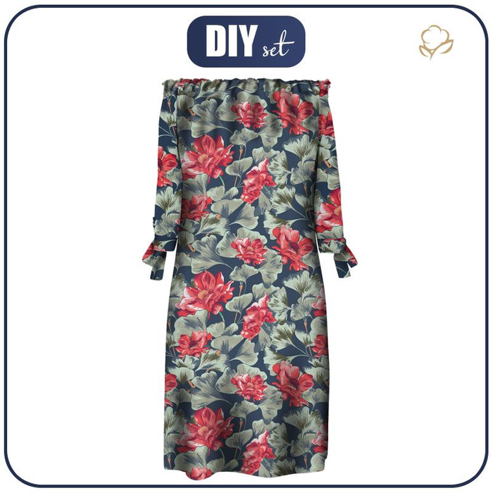 SUKIENKA "CARMEN" - CZERWONE MAKI - krepa L