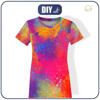 T-SHIRT DAMSKI - KOLOROWE KLEKSY - zestaw do uszycia