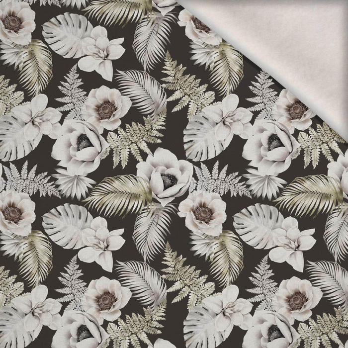 WHITE FLOWERS WZ. 2 - dzianina drapana z elastanem ITY