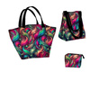 XL bag with in-bag pouch 2 in 1 - COLORFUL FEATHERS - sewing set