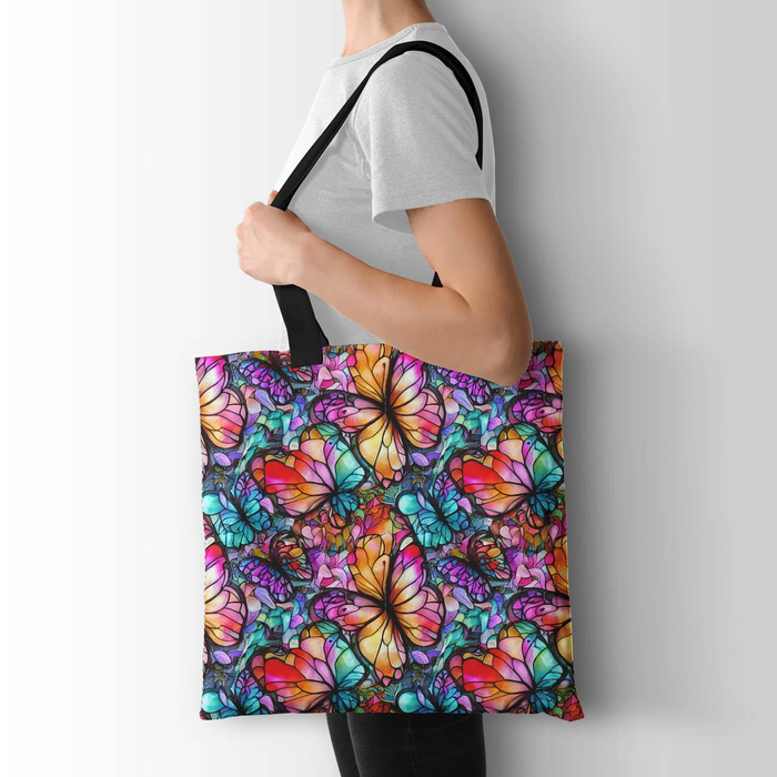 BUTTERFLIES / STAINED GLASS - brushed knitwear with elastane ITY