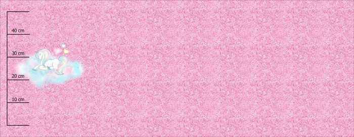 JEDNOROŽEC/ brokát (KOUZELNÁ ZEMĚ) - panoramic panel SINGLE JERSEY (60cm x 155cm)