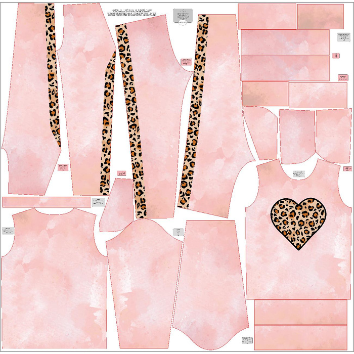 DRES DZIECIĘCY (MILAN) - SERCE / CĘTKI - zestaw do uszycia (146/152)