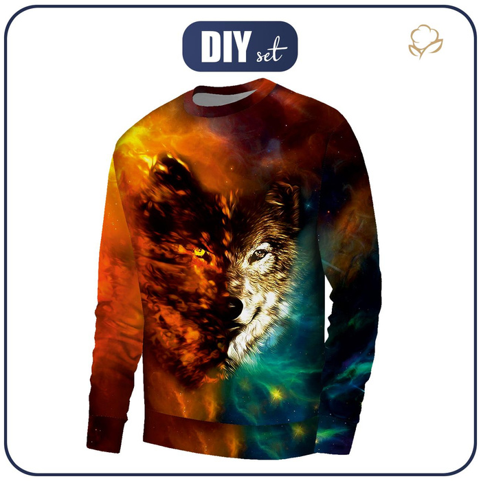 BASIC HERREN SWEATSHIRT (OREGON) - WOLF / Galaxis - Nähset XL