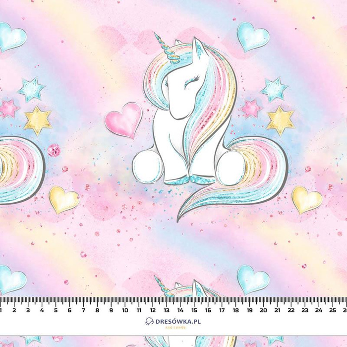 UNICORNS AND RAINBOW  pat. 2 (WONDERLAND) - single jersey with elastane