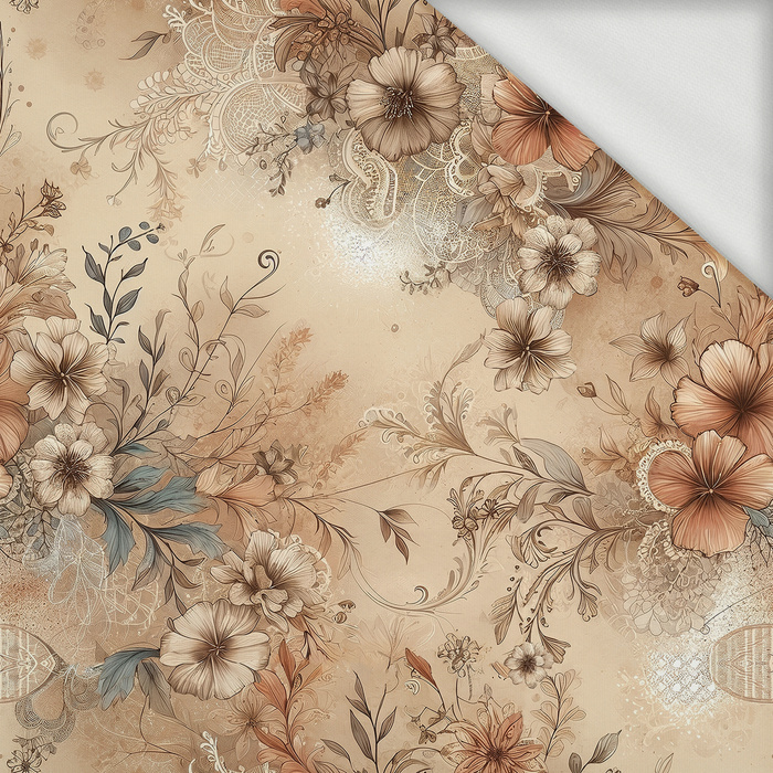 PASTEL FLOWERS WZ. 25 - dresówka pętelkowa