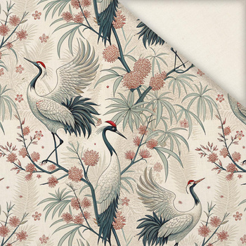 Japanese Garden wz.1 (birds)- Slub Weave