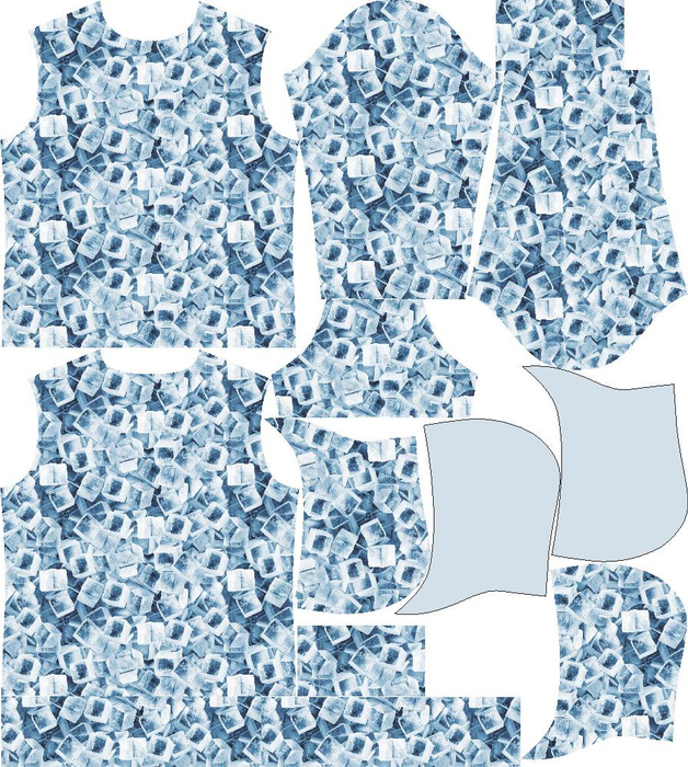 MEN’S HOODIE - ICE CUBES - sewing set M