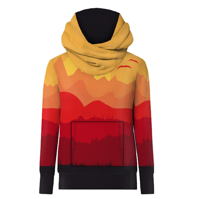 Unisex mikina s kapucí (HYDRA) - ČERVENÁ SAVANA - Sada šití 146/152