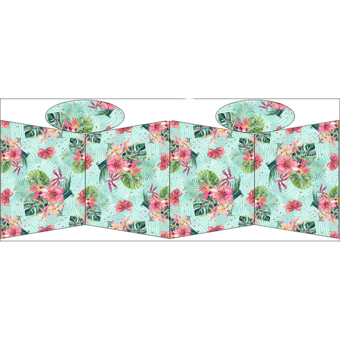 NÁKUPNÍ TAŠKA - TROPICKÁ KYTICE / mentolová - Sada šití