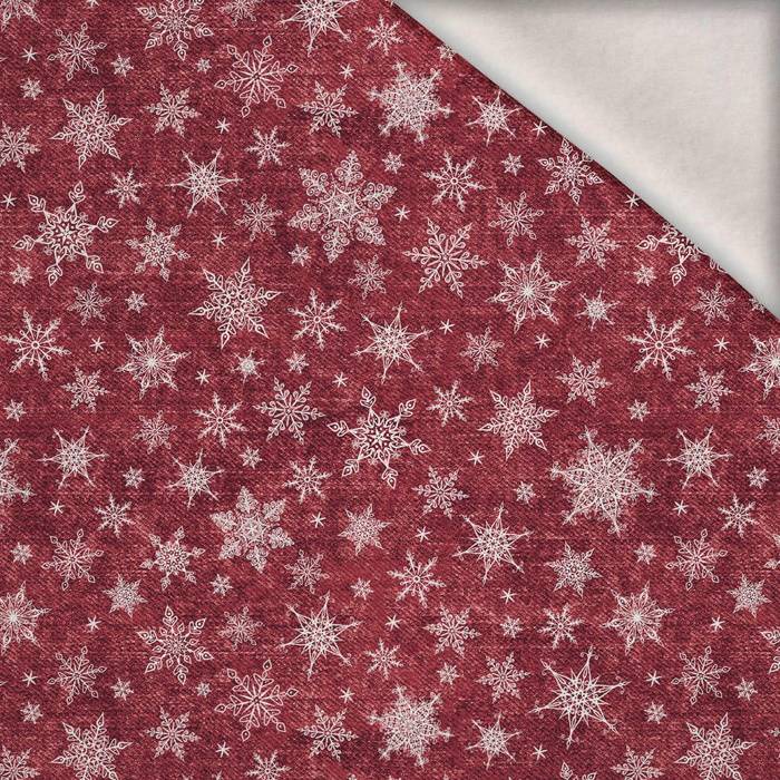 SNOWFLAKES PAT. 2 / ACID WASH MAROON - brushed knitwear with elastane ITY
