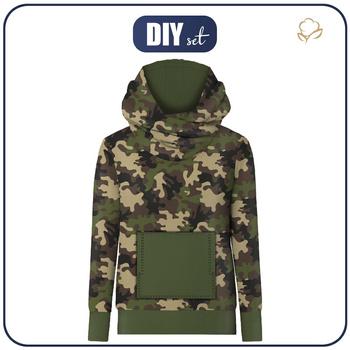 UNISEX HOODIE (HYDRA) - CAMOUFLAGE OLIVE - Nähset (98/104)