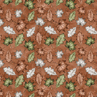 FOREST LEAVES pat. 1 / brown - Hydrophobic brushed knit