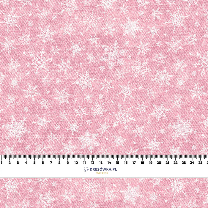 SNOWFLAKES PAT. 2 / ACID WASH ROSE QUARTZ - looped knit fabric