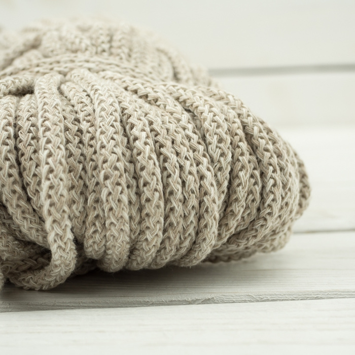 Sznurek bawełniany okrągły 5mm - melanż waniliowy