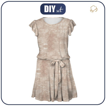DRESS "EMMA" - CAMOUFLAGE pat. 2 / light blue - Viscose jersey with elastane S