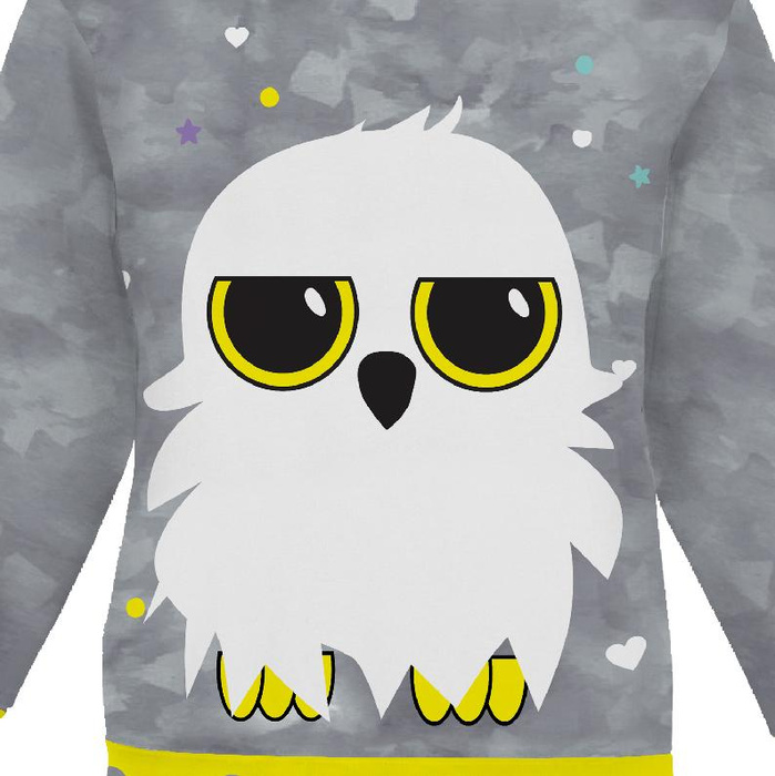 CHILDREN'S (NOE) SWEATSHIRT - OWL CHRISTINA - looped knit fabric (98/104)