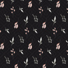 FLOWERS AND LEAVES pat. 4 / black - Waterproof woven fabric