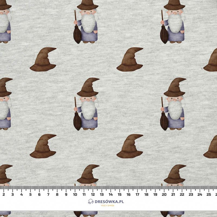 CZARODZIEJE / kapelusze (MAGICZNA SZKOŁA) / M-01 melanż jasnoszary