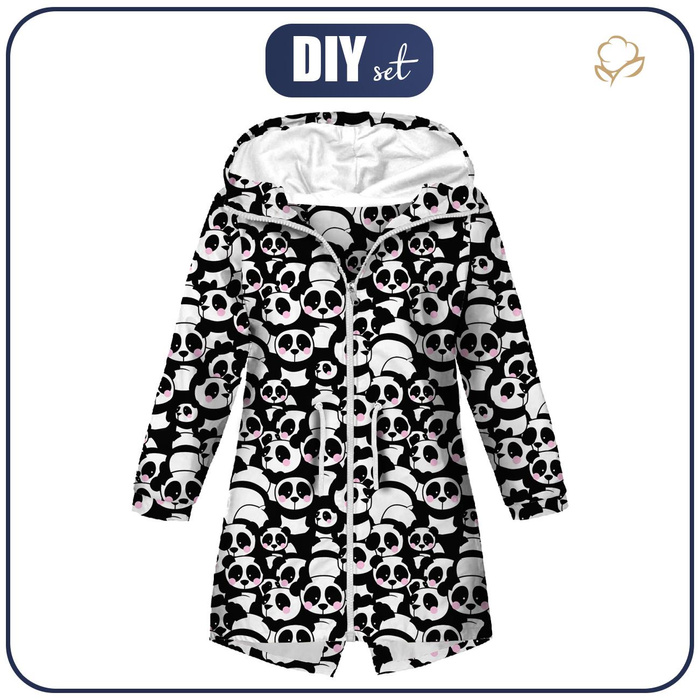 KIDS PARKA (ARIEL) - PANDAS / pink - softshell (134/140)