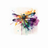 WATERCOLOR DRAGONFLY - Paneel (60cm x 50cm) Wasserabweisende Webware