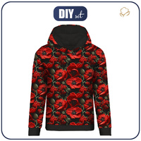 DÁMSKA MIKINA (POLA) CLASSIC S KAPUCÍ - FLOWERS 3D VZ. 7 - Sada šití XXXL