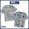 2-PACK - KID’S T-SHIRT - IN THE SEA - sewing set (128/134)