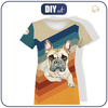 T-SHIRT DAMSKI - BULDOG / paski - single jersey XL