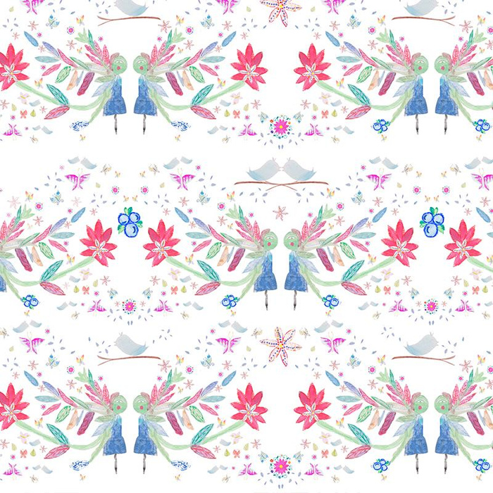 50cm KINDER FOLKLORE / weiß - Baumwoll Webware