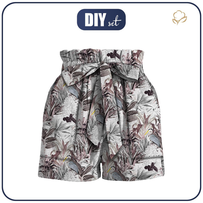 PAPERBAG šortky - LUXE TROPICAL  vz. 2 - Sada šití XXL