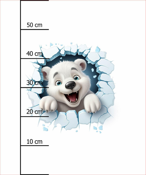 HAPPY BEAR - Paneel (60cm x 50cm) Wintersweat angeraut mit Elastan ITY